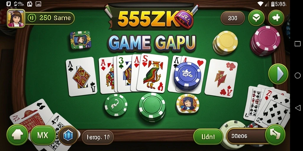 Tampilan gameplay seru dari game Gaple 555ZK.