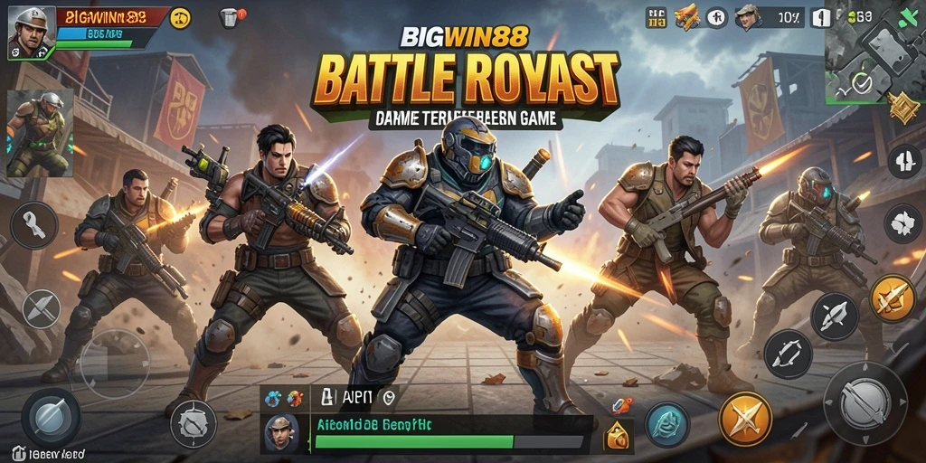 Tampilan gameplay menegangkan dalam BIGWIN88 saat pemain berperang.
