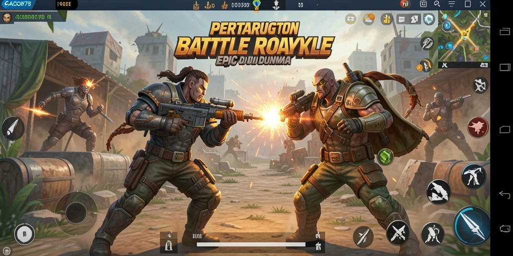 Gameplay mendebarkan dalam CACOR78 di arena Battle Royale.