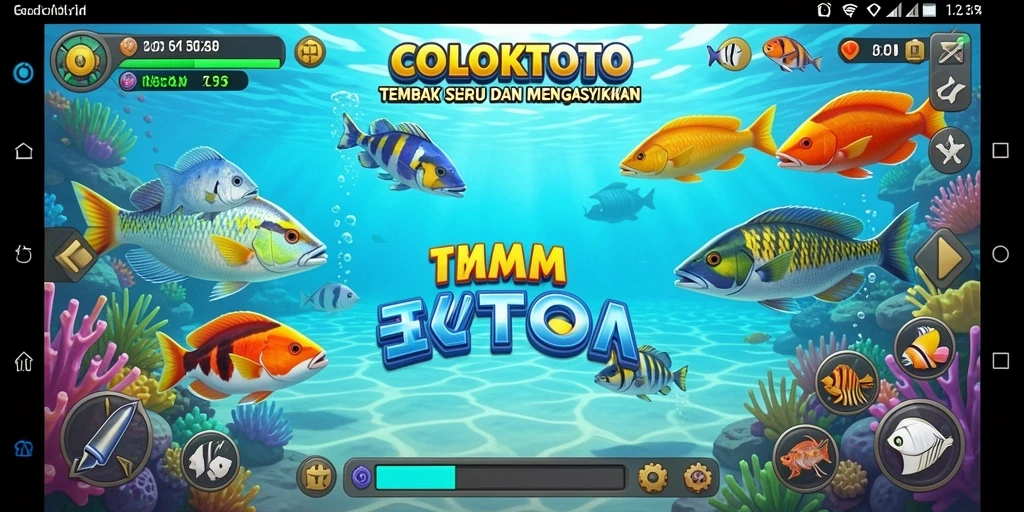 Tampilan gameplay seru dalam COLOKTOTO saat menangkap ikan.