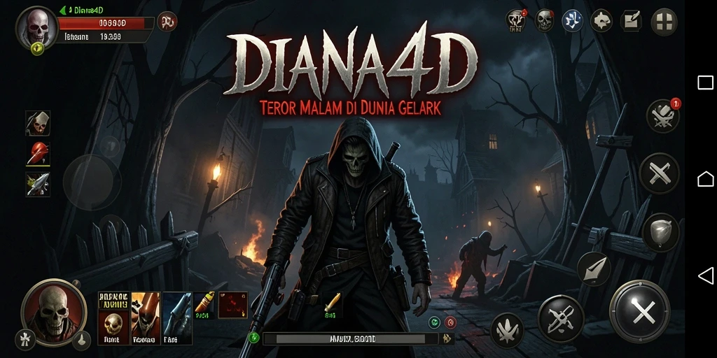 Screenshot gameplay DIANA4D dengan suasana mencekam dan karakter menakutkan.
