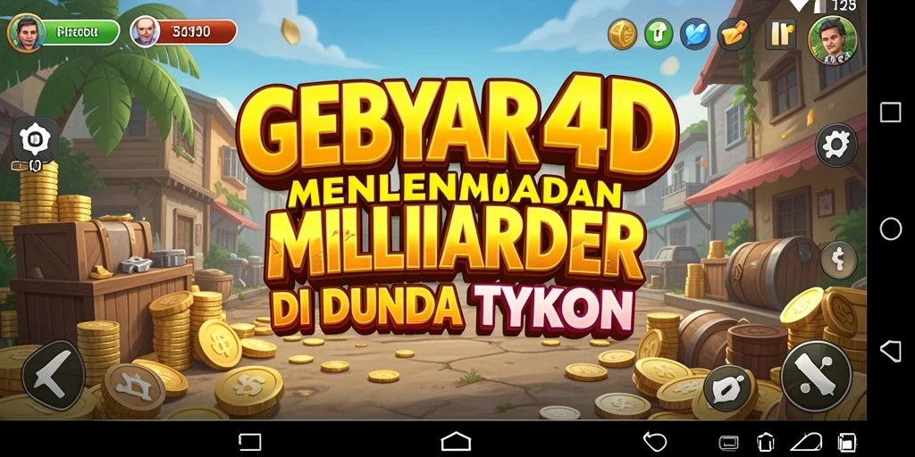 Screenshot gameplay GEBYAR4D menampilkan aksi manajemen bisnis yang seru.