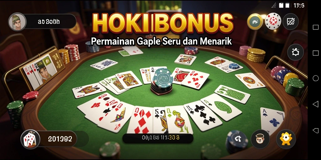 Tampilan gameplay seru HOKIBONUS permainan Gaple.