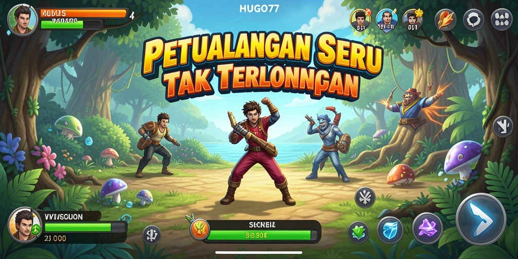 Tampilan gameplay HUGO77 yang menarik dan menantang.