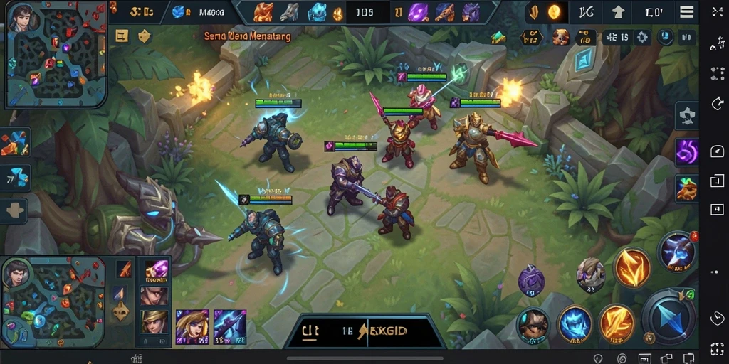 Tangkapan layar NEXGID menampilkan aksi seru dalam pertempuran MOBA.
