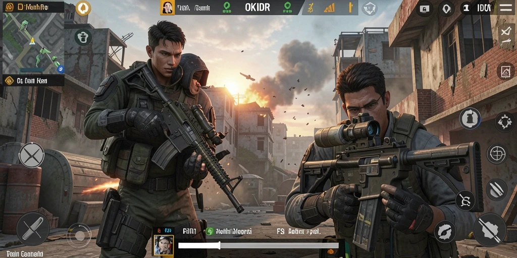 Gameplay seru di OKIDR dengan aksi FPS yang mengasyikkan.