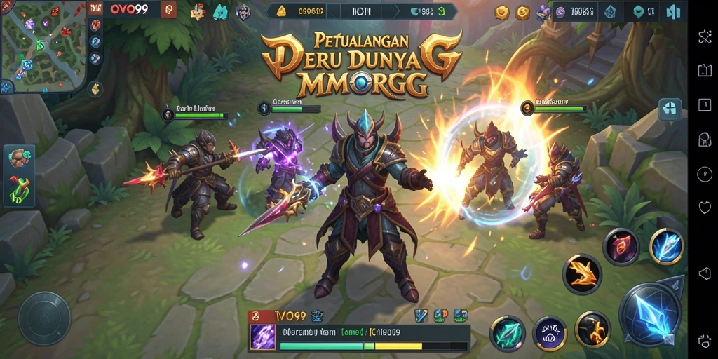 Screenshot dari OVO99 menampilkan aksi pertarungan seru dalam MMORPG.