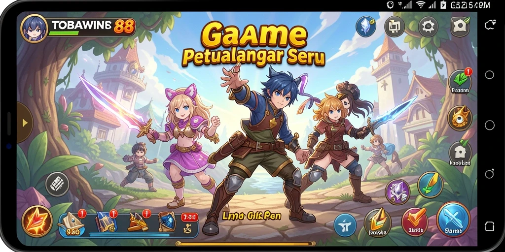 Tampilan gameplay TOBAWIN88 yang penuh aksi dan karakter anime.