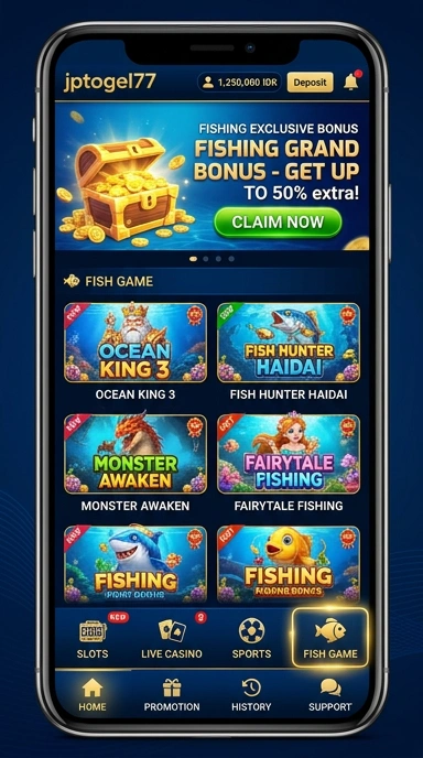 Salah satu tampilan halaman unduh aplikasi di jptogel77.